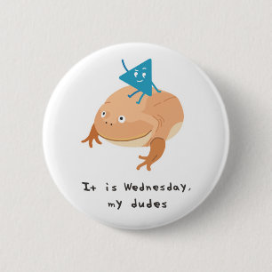 Badge Rond 5 Cm Grenouille mercredi