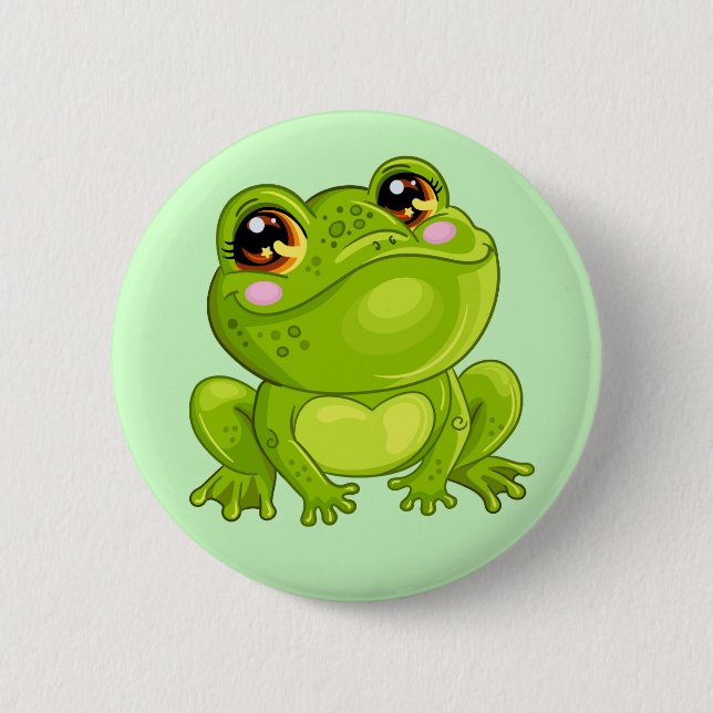 Badge Rond 5 Cm Grenouille verte (Devant)