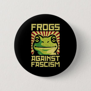Badge Rond 5 Cm Grenouilles contre le fascisme protestent démocrat