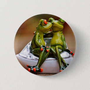 Badge Rond 5 Cm Grenouilles Heureuses