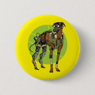 Badge Rond 5 Cm Greyhound Chig Cyborg Design