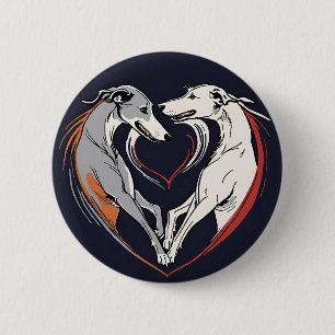 Badge Rond 5 Cm Greyhound Love Greyhounds Adoption Retraité Racing