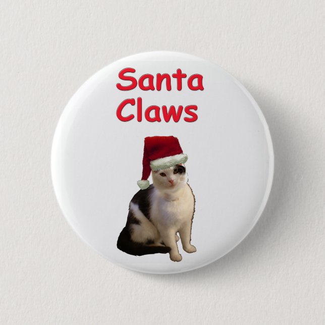 Badge Rond 5 Cm Griffes de Père Noël (Devant)