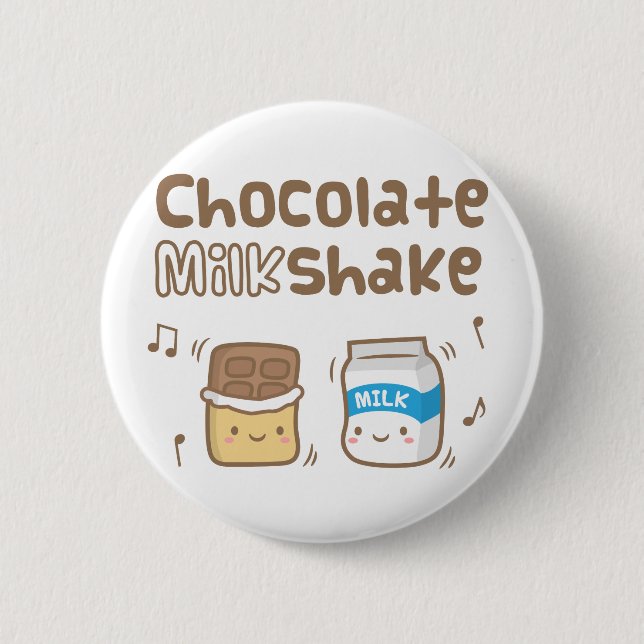 Badge Rond 5 Cm Griffonnage mignon de milkshake de chocolat pour (Devant)
