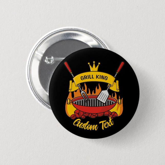 Badge Rond 5 Cm Grill King (Devant & derrière)