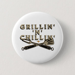 Badge Rond 5 Cm Grillades Et Fumeurs Grillin n'C