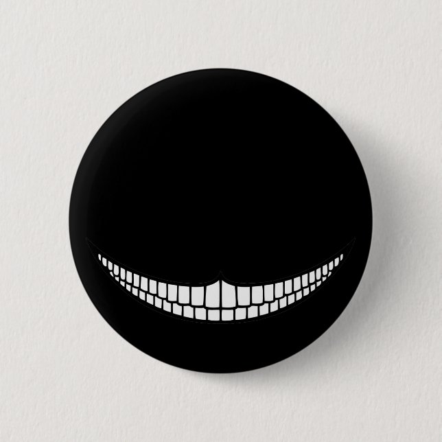 Badge Rond 5 Cm Grimace de Cheshire (Devant)