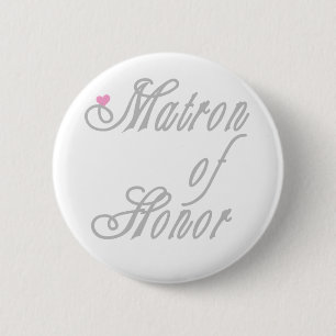 Badge Rond 5 Cm Gris chics de dame de honneur