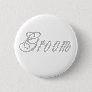 Badge Rond 5 Cm Gris chics de marié