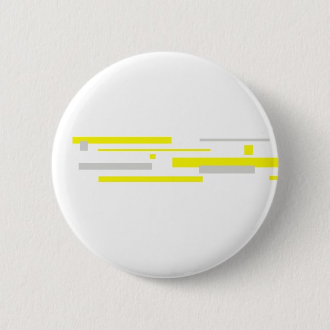 Badge Rond 5 Cm Gris Jaune Blocs Art Abstrait (Devant)