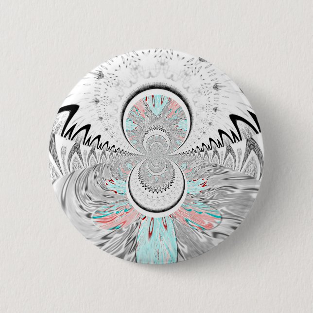 Badge Rond 5 Cm Gris Kaleidoscope Art (Devant)