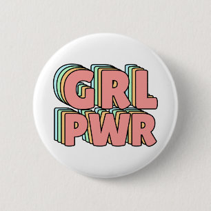 Badge Rond 5 Cm GRL PWR Pastel