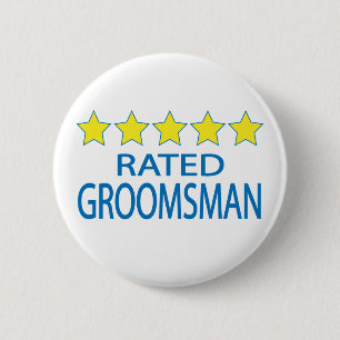 Badge Rond 5 Cm Groomsman cinq étoiles