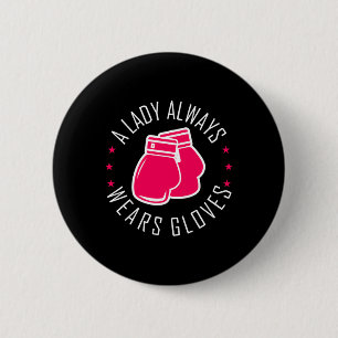 Badge Rond 5 Cm Gros Gants Roses En Boxe Pour Femme Chemise Boxer