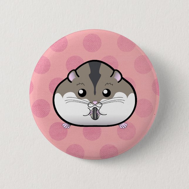 Badge Rond 5 Cm Gros hamster nain russe (Devant)