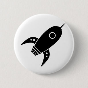 Badge Rond 5 Cm Gros noir de bateau de rétrofusée