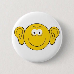 Badge Rond 5 Cm Gros visage des oreilles
