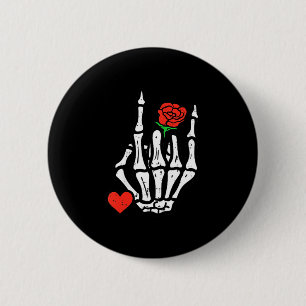 Badge Rond 5 Cm Groupe de rock squelette punk rockeur Saint-Valent