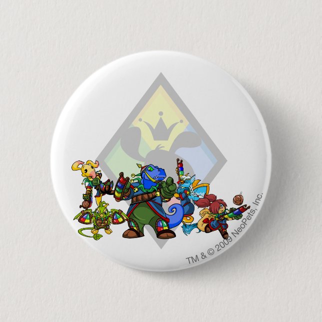 Badge Rond 5 Cm Groupe d'île de Roo d'équipe (Devant)
