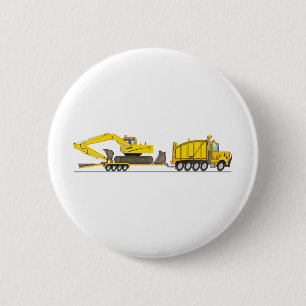 Badge Rond 5 Cm Grue de camion à vidange lourde
