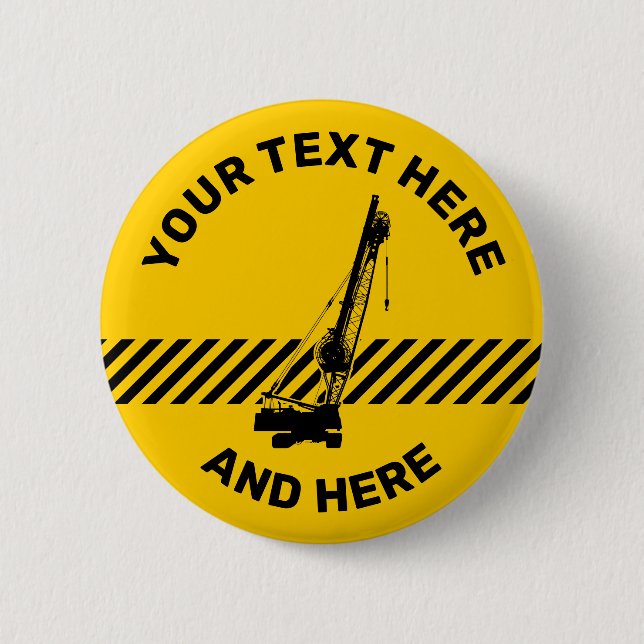 Badge Rond 5 Cm Grue de construction (Devant)