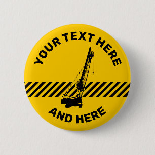 Badge Rond 5 Cm Grue de construction
