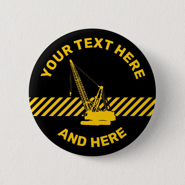 Badge Rond 5 Cm Grue de construction (Devant)
