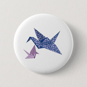 Badge Rond 5 Cm Grue d'origami