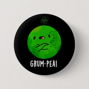 Badge Rond 5 Cm Grum pea Funny Veggie Pun Dark BG