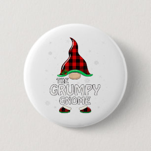 Badge Rond 5 Cm Grumpy Gnome Buffalo Plaid Matching Family Christa