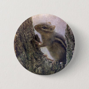 Badge Rond 5 Cm Grunge d'écureuil terrestre