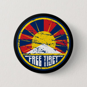 Badge Rond 5 Cm Grunge ronde libre du Thibet