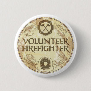Badge Rond 5 Cm Grunge volontaire de sapeur-pompier
