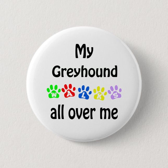 Badge Rond 5 Cm Gryhound Walks Design (Devant)