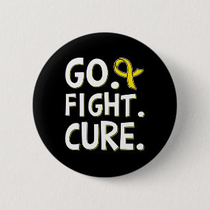 Badge Rond 5 Cm Guérir le ruban d'or de lutte contre le cancer de