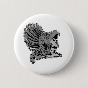 Badge Rond 5 Cm guerrier aztèque