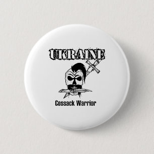 Badge Rond 5 Cm Guerrier cosaque d'Ukraine - Soutenir l'Ukraine