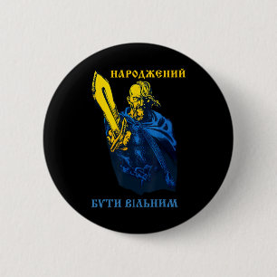 Badge Rond 5 Cm Guerrier cosaque Vivre libre ou mourir