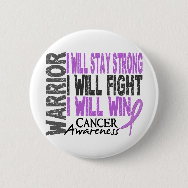 Badge Rond 5 Cm Guerrier de Cancer (Devant)