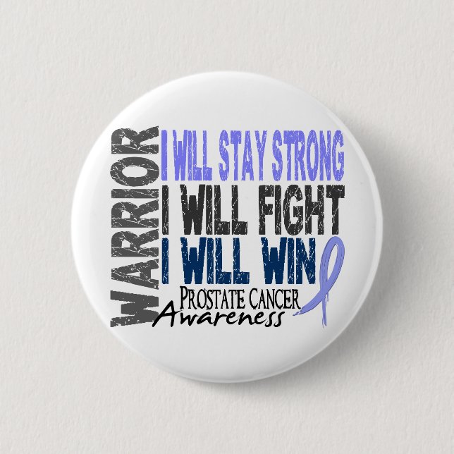 Badge Rond 5 Cm Guerrier de cancer de la prostate (Devant)