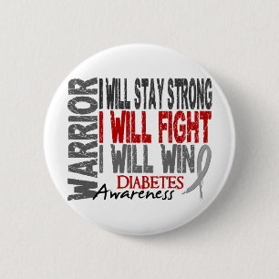 Badge Rond 5 Cm Guerrier de diabète