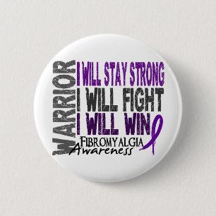 Badge Rond 5 Cm Guerrier de fibromyalgie