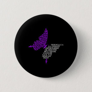 Badge Rond 5 Cm Guerrier de sensibilisation à la fibromyalgie Sout