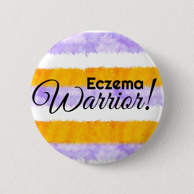 Badge Rond 5 Cm Guerrier d'eczéma 6 Cm Insigne Rond (Devant)
