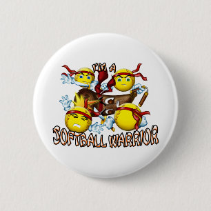 Badge Rond 5 Cm Guerrier du base-ball