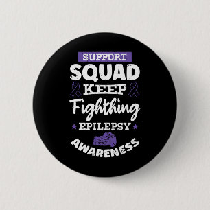Badge Rond 5 Cm Guerrier épileptique et épilepsie au ruban pourpre