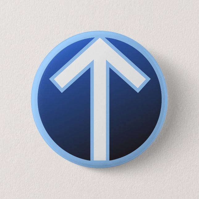 Badge Rond 5 Cm Guerrier Rune de Tiwaz Teiwaz Tyr (Devant)