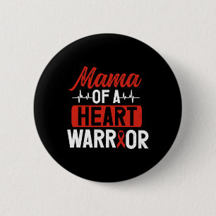 Badge Rond 5 Cm Guerriers cardiaques Mama Maladie cardiaque congén