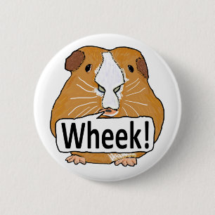 Badge Rond 5 Cm Guinée Pig Wheek