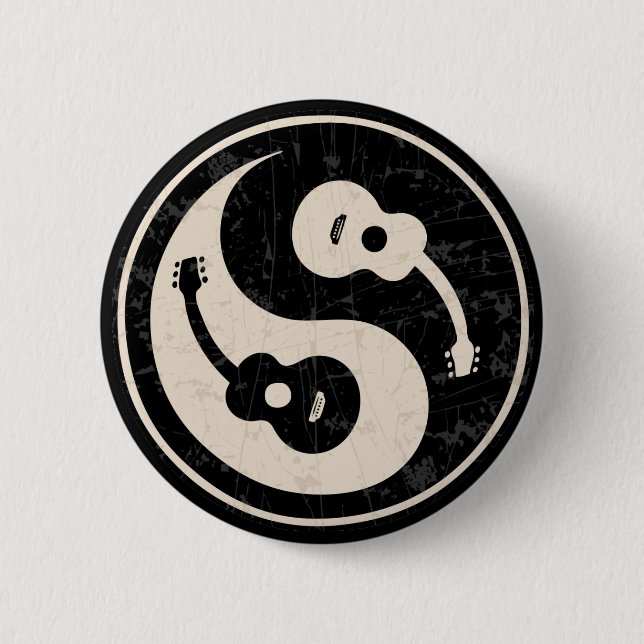 Badge Rond 5 Cm guit-yang1-blk-tan-T (Devant)